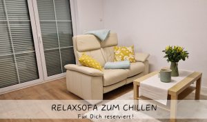 Relaxsofa in der Ferienwohnung Katzensprung in Jonsdorf